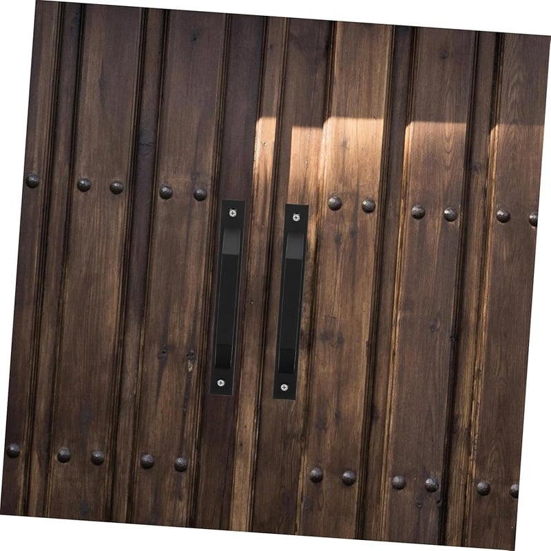 Matte Black Aluminum Alloy Sliding Barn Door Pull Handle 2Pcs Set Easy Installation - Image 4
